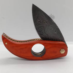 Cortador de Cigarros en Oferta con Logotipo Personalizado, Cortador de Cigarros Multifuncional de Acero de Damasco, Accesorios para Cigarros - Product Image 1