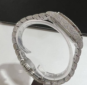 Montre de luxe pour homme et femme, avec diamant carré en moissanite, boîtier en acier, cadran en cristal saphir, 42 mm, mécanique automatique - Product Image 5