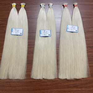 Nuevo producto Listo para enviar Extensiones de cabello natural liso a granel Colores rubios Cabello humano Remy virgen 100% - Product Image 5