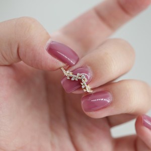 Plant Branch Lab Grown Round Cut Diamond Stacking Band <b>Ring</b> for Women's 14K Solid Gold Wedding Surprise Gift for Bridle Charms - Product Image 2