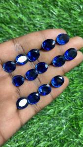 Gemas Trimurti, Cuarzo Azul Ceilán Natural, Corte Ovalado |   Cabujón de Cuarzo Suelto de Calidad AAA de 10-20 mm |   Fabricación de Joyas - Product Image 1