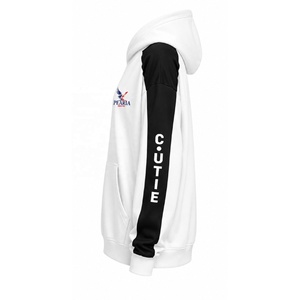 PEARIA Unisex Hooded Sweatshirt <b>Raglan</b> Sleeve Sublimation Print Breathable Knitted Casual Autumn White Black Red Design - Product Image 2