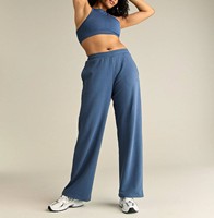 Pantalon de jogging léger en molleton de coton à jambe large pour femme, avec logo personnalisé, cordon de serrage, vente en gros, coupe oversize, pour l'hiver