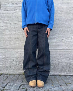 Aeedenim Jeans Acampanados para Hombre, Vaqueros Lavados con Efecto Apilado, Jeans de Mezclilla Estilo Urbano para Hombre de Fabricantes - Product Image 2