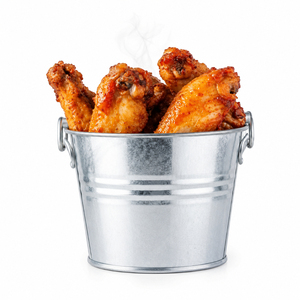 ถังเหล็กชุบสังกะสีขนาดเล็กสำหรับใส่เฟรนช์ฟรายส์ ไก่ทอด สำหรับร้านอาหาร ภาชนะเสิร์ฟบนโต๊ะอาหาร - Product Image 1