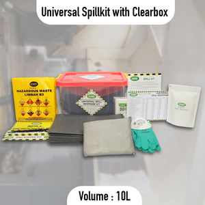 Compact 10L Universal Spill Kit with Clear Box | Portable Emergency Spill Response Kit for Oil, Chemical & Liquid Absorption - Product Image 2