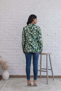 GREEN COTTON SHIRT <b>TOP</b> WOMEN - Product Image 6