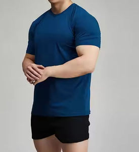 T-shirts ajustés de couleur unie pour hommes – Choix populaire très demandé pour la musculation – Vêtements de sport à prix de gros - Product Image 1