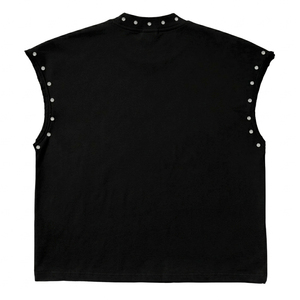 เสื้อกล้ามทรงบ็อกซี่พิมพ์ลายกราฟิกแบบ DTG สไตล์วินเทจ ผ้าคอตตอนหนา 100% ตกแต่งด้วยคริสตัล  สำหรับทุกเพศ - Product Image 2