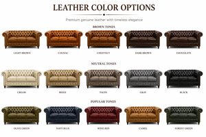 Sofá Chesterfield de 3 Plazas de Cuero Genuino Ecológico de Primera Calidad con Diseño Acolchado Profundo - Product Image 6