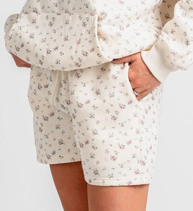 Sweat-shirt à capuche surdimensionné pour femme, imprimé floral, en coton et bambou, tricoté, respirant, pour l'automne - Product Image 3