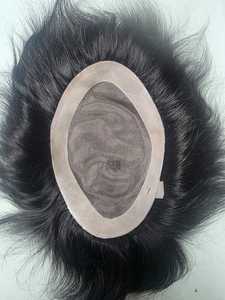 Toupet Taz Hair BD à base de dentelle mono, cheveux raides noirs, raie centrale, texture 28mm, cheveux indiens Remy, nœuds invisibles, densité 130% - Product Image 3