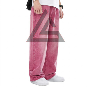 Jean en denim surdimensionné pour hommes grandes tailles, coupe large, avec grandes poches, taille haute, fabrication sur mesure - Product Image 3