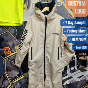 Premium <b>Sherpa</b> 400GSM Long Sports Coat Waterproof Full Zip Hooded Custom OEM Wholesale - Product Image 1