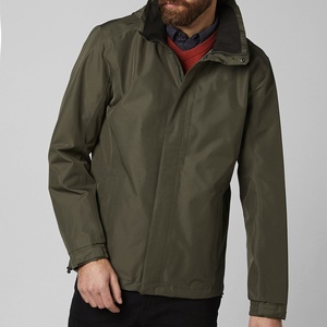 Men Solid Stand Collar <b>Waterproof</b> Hiking Jacket with Full Zip Front Logo Polyester Soft Shell Outdoor Travelwear OEM - Product Image 1