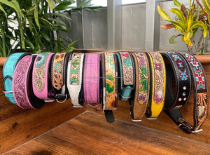 Nouveaux produits 2025 colliers de chien en cuir de vache véritable rembourré concepteur de luxe colliers pour animaux de compagnie réglables en cuir usiné à la main - Product Image 6