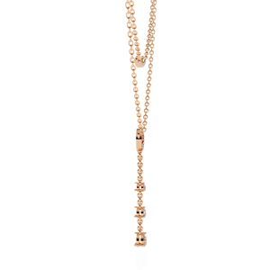 Collar en Y de Dos Piezas con Barra Sonriente y Gota de Pera en Oro Rosa de 10K, 14K y 18K - Product Image 3