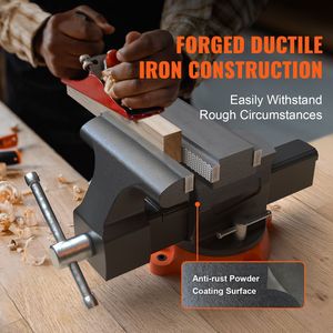 Morsa da banco resistente da 6,5 pollici con base girevole a 360 gradi e ganasce a doppio movimento in ghisa sferoidale - Product Image 1