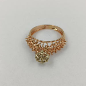 Anillo de Oro Macizo de Lujo con Nuevo Diseño para Mujer, Montura de Anillo de Oro con Diamantes Reales, Montura de Compromiso, Venta al por Mayor OEM - Product Image 5
