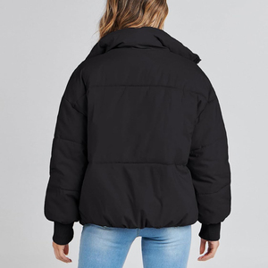 <b>Winter</b> Women's Short Puffer Jacket High Quality <b>Waterproof</b> Breathable Print Hooded <b>Coat</b> - Product Image 3