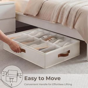 <b>Shoe</b> Organizer for Closet 2 Pack Ultra Thick Fabric <b>Shoe</b> Storage <b>Containers</b> Fits up to 24 Pairs with Bottom Support - Product Image 5