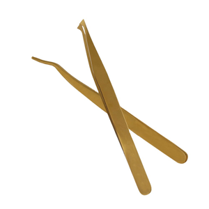 OEM Pearl Gold Eyelash Extension Tweezers Stainless Steel Precision Pointed Tip Lash <b>Tool</b> for Beauty Professionals - Product Image 1