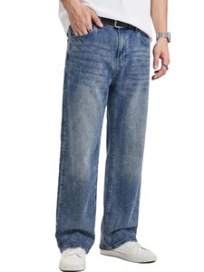 Mens Baggy Jeans <b>Stretch</b> Casual Loose Fit Jeans Streetwear Denim Pants Vintage Plain Pants Casual Wide Leg Jeans Loose Fit - Product Image 3