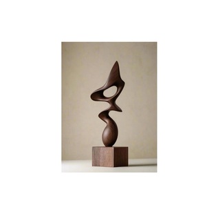 Escultura Tradicional India de Madera Tallada a Mano, Arte del Patrimonio Cultural, Decoración Interior de Madera Natural - Product Image 4