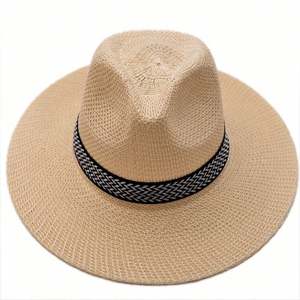 Sombreros de Paja Estilo Vaquero de Diseño Promocional, Venta Directa de Fábrica, Precio Moderado, Sombrero de Paja Personalizado para Hombre con Correa de Cuero - Product Image 2