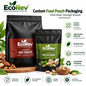 ถุงซิปล็อคแบบสั่งทำ EcoRev เคลือบ BOPP AL PE เกรดอาหาร ป้องกันความชื้น พิมพ์ลายซิลค์สกรีน สำหรับบรรจุภัณฑ์ถั่วและผลไม้อบแห้ง - Product Image 1