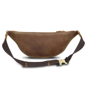 Bolso de Pecho de Cuero Genuino para Hombre, Minimalista, con Cierre de Cremallera, Gran Capacidad, para Uso Diario en Todas las Estaciones - Product Image 2