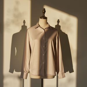 Camisa de Mujer Tejida Vintage con Mangas con Volantes, Ecológica y Transpirable - Product Image 1
