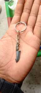 Mini cuchillo de Damasco hecho a mano, patrón de Damasco, regalo coleccionable, llavero con colgante de mini cuchillo Skinner. - Product Image 5