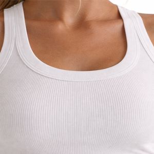 เสื้อกล้ามริบบ์ผู้หญิงพรีเมียม โลโก้ด้านหน้า ผ้าฝ้าย 100% แห้งเร็ว ระบายอากาศดี เป็นมิตรกับสิ่งแวดล้อม เหมาะสำหรับออกกำลังกาย ใส่สบายๆ ในฤดูร้อน แบบคลาสสิก - Product Image 4