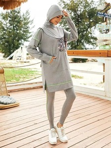 Women <b>Modest</b> Sport Wear Zipper for Women Pocket Design Muslim Gym <b>Set</b> Fast-dry Women Muslim Activewear <b>Set</b> - Product Image 6