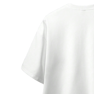 <b>Mens</b> White Crew Neck Short Sleeve T-<b>Shirt</b> Front <b>Sequin</b> Embroidered Cross Patches Casual Streetwear Jersey 240g Loose Fit - Product Image 4