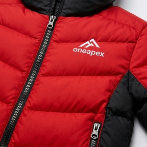 Veste matelassée à capuche rouge et noire pour homme, veste d'hiver chaude et matelassée pour l'extérieur, veste légère imperméable One Apex - Product Image 4
