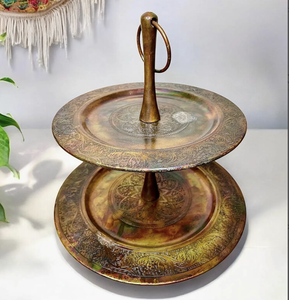 Ensemble de supports à gâteaux en métal doré pour buffet de desserts de mariage de luxe pour table de desserts de fête - Product Image 6