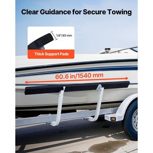Guide per Rimorchi Nautici Regolabili in Altezza 16.7/18.7 Pollici, 2 Pezzi, in Acciaio Rinforzato con Supporto per Rimorchi di Imbarcazioni - Product Image 4
