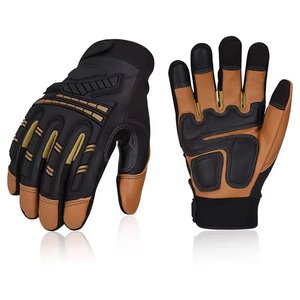 Gants de travail en cuir avec bouts des doigts texturés, bracelet élastique antidérapant, gants de sécurité polyvalents - Product Image 6