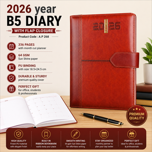 B5 Diary Planner PU Leather Bound Notebook Magnetic Flap Closure Pen Loop <b>Calendar</b> for Office Business Gift - Product Image 3