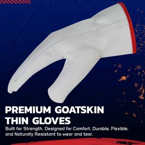 <b>Top</b> Grade Goatskin Leather Driving Gloves Heat & <b>Spark</b> Resistant Work Protection Custom Logo Outdoor Activities Gardening Gloves - Product Image 3