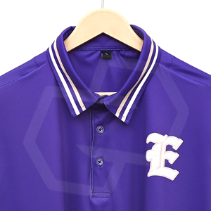 Camiseta Polo a Rayas Beige y Morado para Hombre, Manga Corta, Logotipo Personalizado, Transpirable, Tejido de Poliéster, Ropa Casual Deportiva, Venta al Por Mayor - Product Image 4