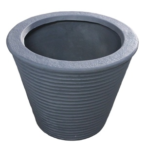 KNT Creations Lightweight Durable Fiberglass Hanging Floor Boughpot Classic Modern Circular Smooth Texture Indoor Outdoor Plant - Product Image 1