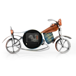 Horloge de table CraftVatika en forme de vélo, objet décoratif |   Vélo décoratif en fer forgé avec horloge antique pour salon et bureau, pièce à montrer - Product Image 3