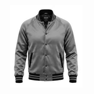 Chaqueta Varsity para Hombre CODER SPORTS, Ecológica, Resistente al Viento, Rellena, 100% Poliéster, Exterior de Lona, Forro de Satén, Cierre de un Solo Botón - Product Image 1