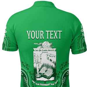 Camisa Polo Personalizada Iota Phi Lambda, Estilo Dashiki Verde Esmeralda, Estampado, Manga Corta, Cuello con Botones, Ropa Casual - Product Image 4