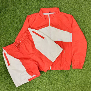 Conjunto de Chaqueta Corta y con Cremallera de Color Naranja y Blanco, Estilo Moderno, Hecho en Pakistán, Precio al por Mayor - Product Image 1