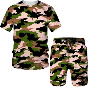 <b>Men</b> T shirts <b>Shorts</b> 2 Piece Sets 3D <b>Camo</b> Print Tracksuit Outfits Fashion Casual Man Women <b>Camo</b> print <b>shorts</b> t-shirt set - Product Image 5