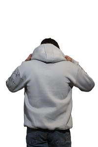 Sweat-shirt gris pour homme, imprimé serpent, design animalier, streetwear décontracté, coupe classique, poche avec logo sur le devant, vêtement d'automne - Product Image 2
